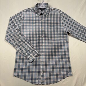 Peter Millar Crown Crafted Mens Med Plaid Button Down Shirt Long Sleeve Casual